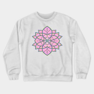 Pink Radial Mandala Flower Crewneck Sweatshirt